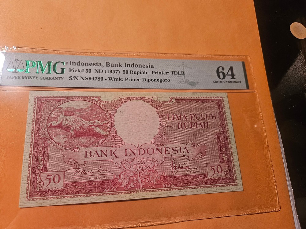 Indonesia Banknote PMG UNC rare this nice