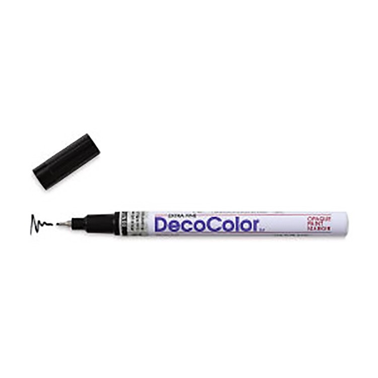 DecoColor, Paint Marker, Black Ink, Extra Fine Point, Opaque, Permanent, Gloss