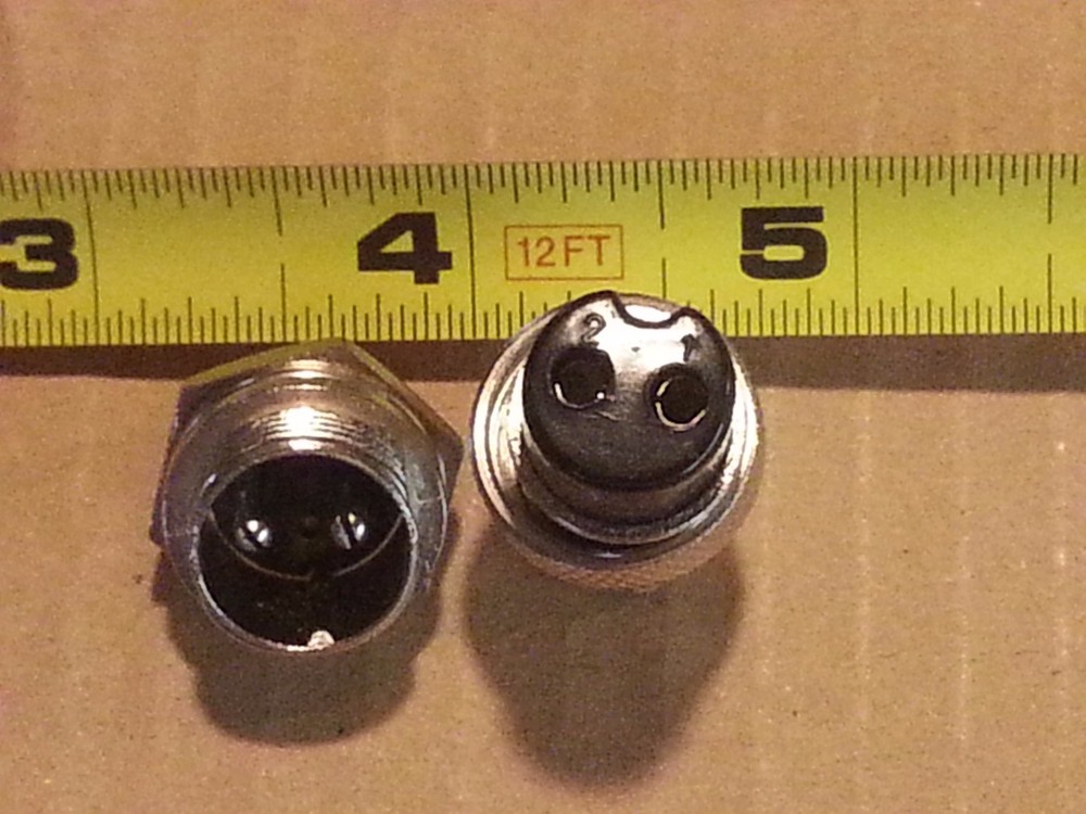 2pc - 3 Pin - 1/2" Connector Panel Mount Socket TIG MIG Welding Plasma