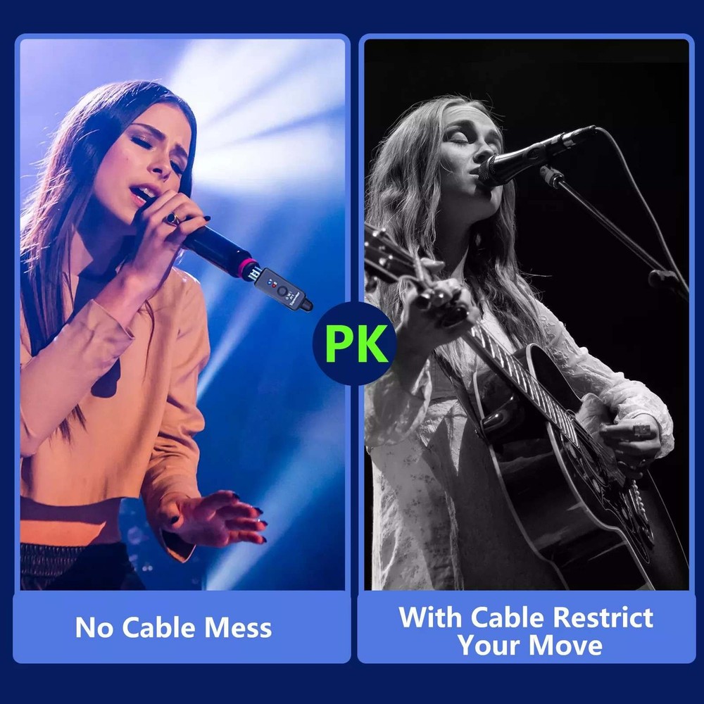 Professional Wireless Transmitter&Receiver Multiple Microphone Compatibility