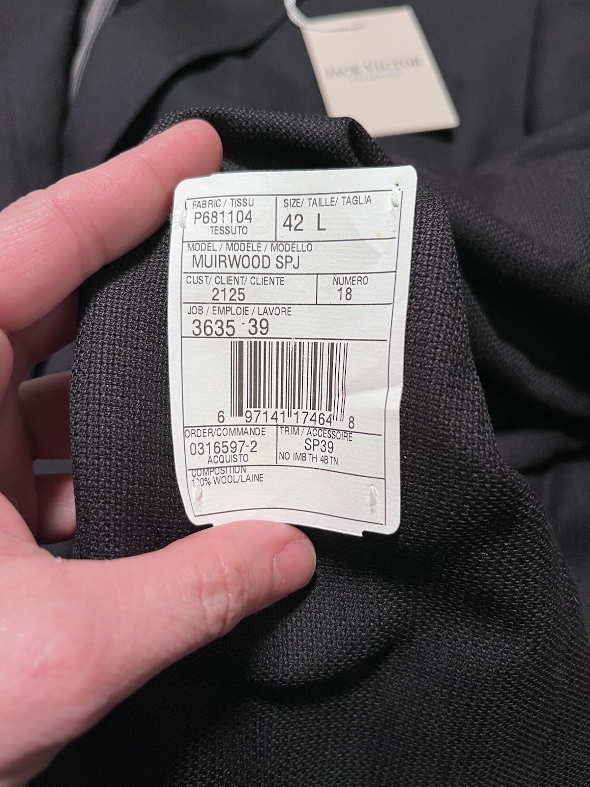 NWT Jack Victor Collection Muirwood Sport Jacket Black 42L Wool *Read