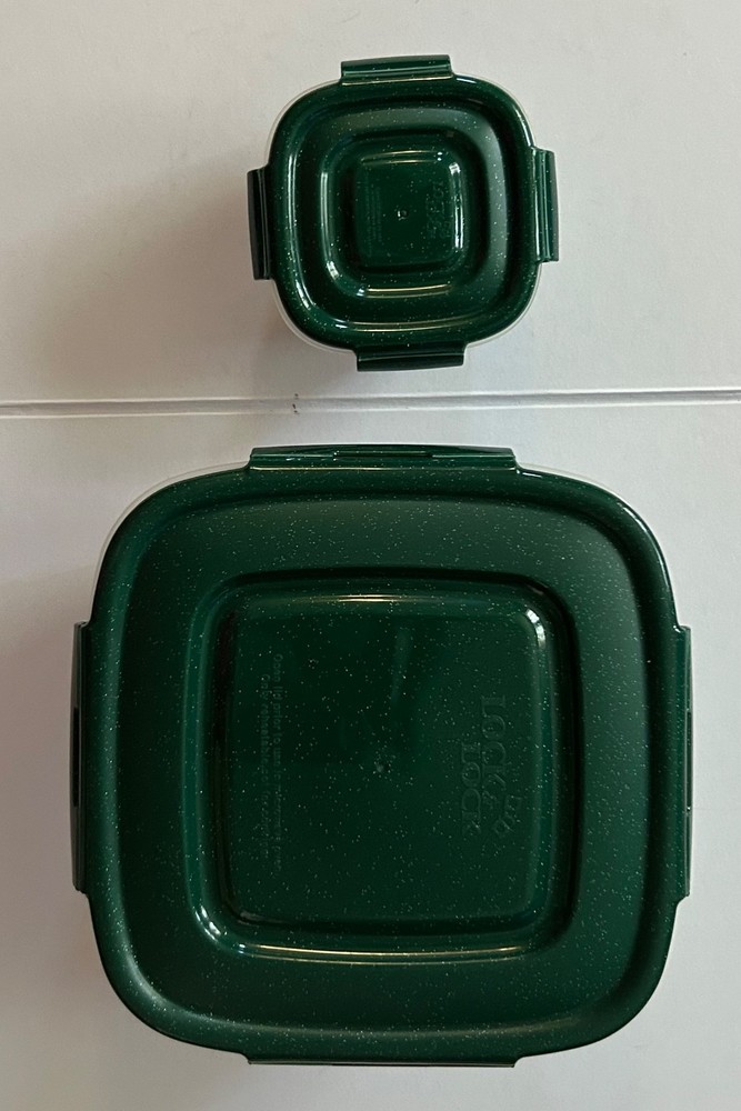 4 Lock & Lock Containers Green Sparkle Glitter Nesting New Fast Ship
