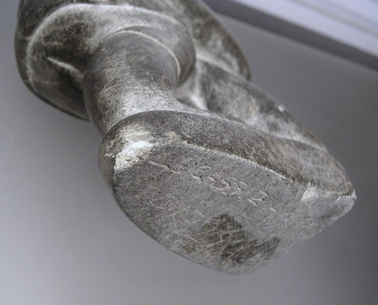 Vtg Inuit Stone Carving Sculpture Man with Seal Soapstone Signed Lucassie Amm