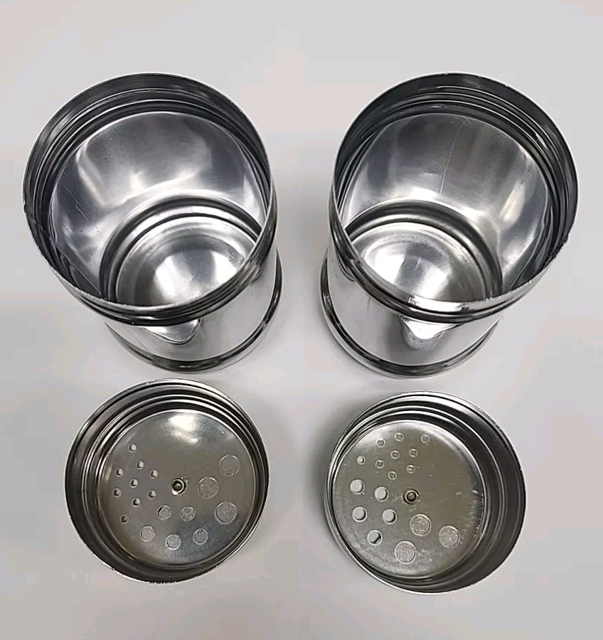 2 Pc Salt/Pepper/Spice Shakers Set Stainless Steel