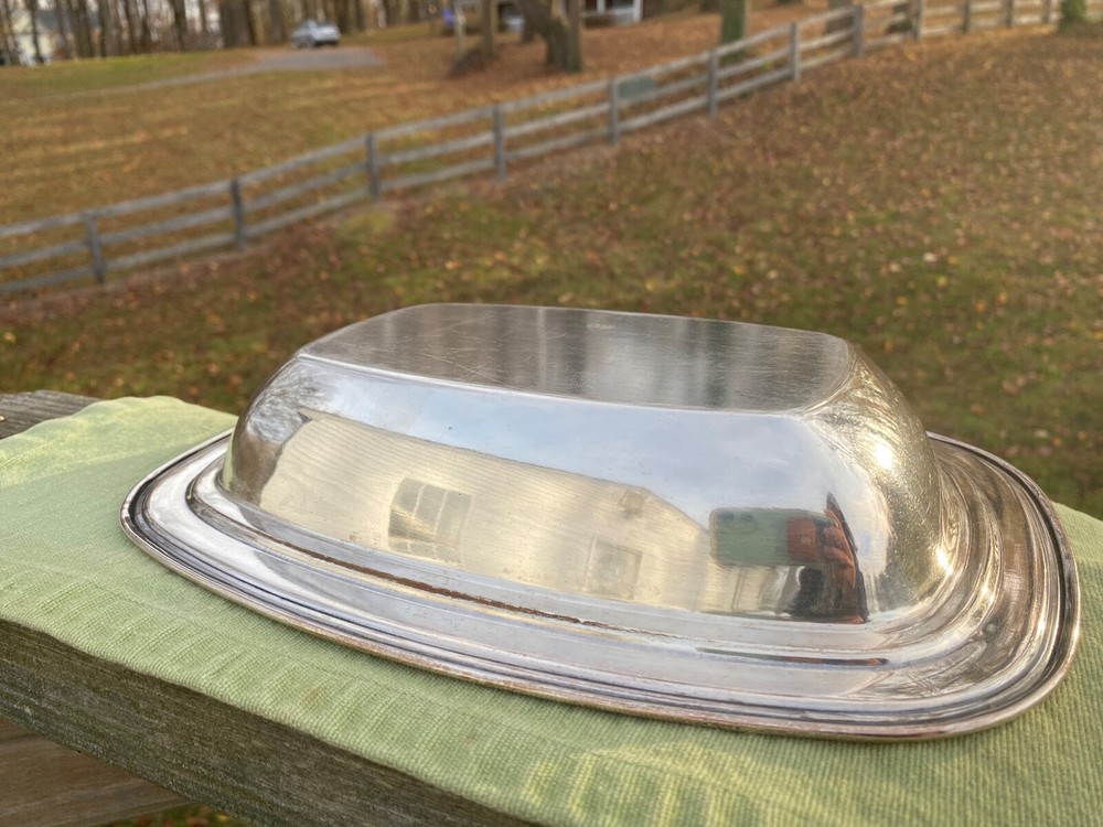 Vintage PSCO Silver Rectangle Serving Platter Silverplate on Copper Preisner