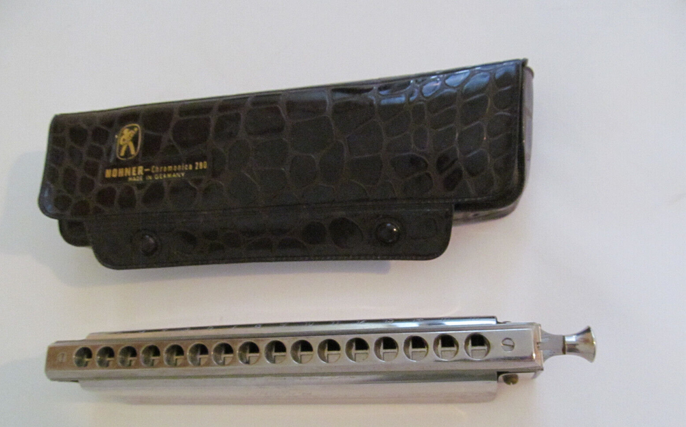 Vintage German M•Hohner 64 Chromonica 280 Professional Harmonica + Case