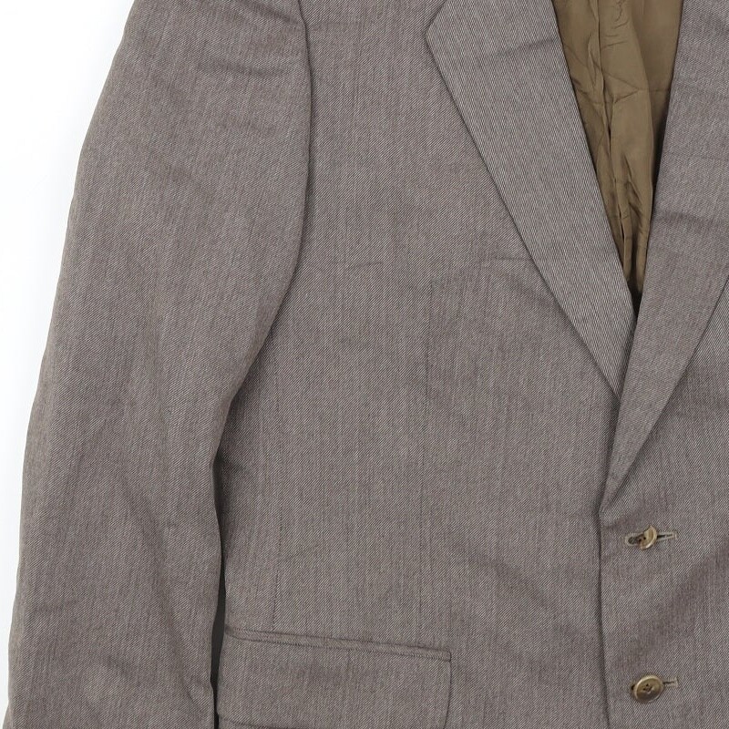 Vintage St Michael Mens Brown Polyester Blend Blazer Size M
