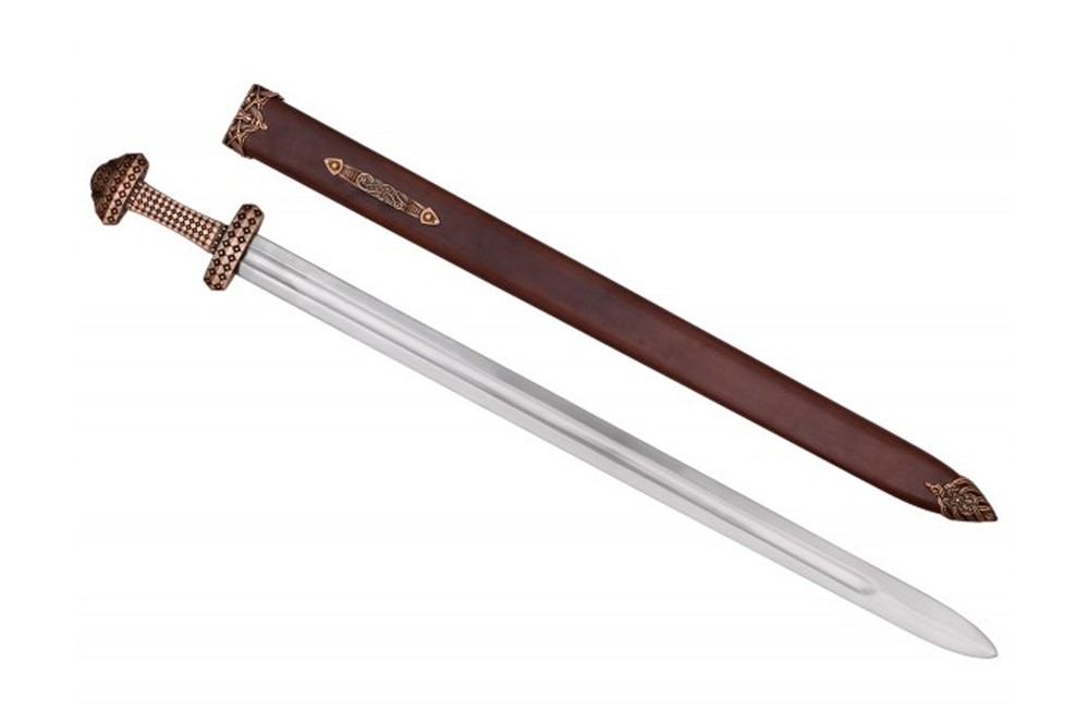 Viking sword with bronze grip