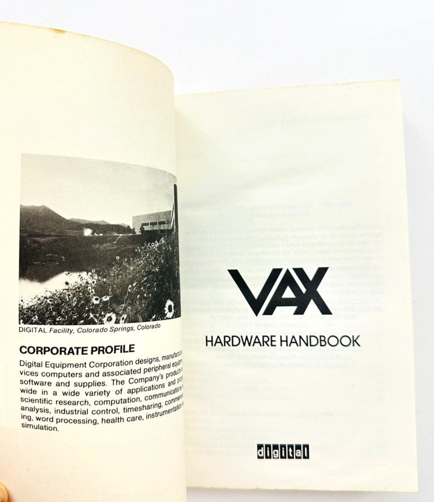 VAX Hardware Handbook Digital DEC 1982 Vtg Computer