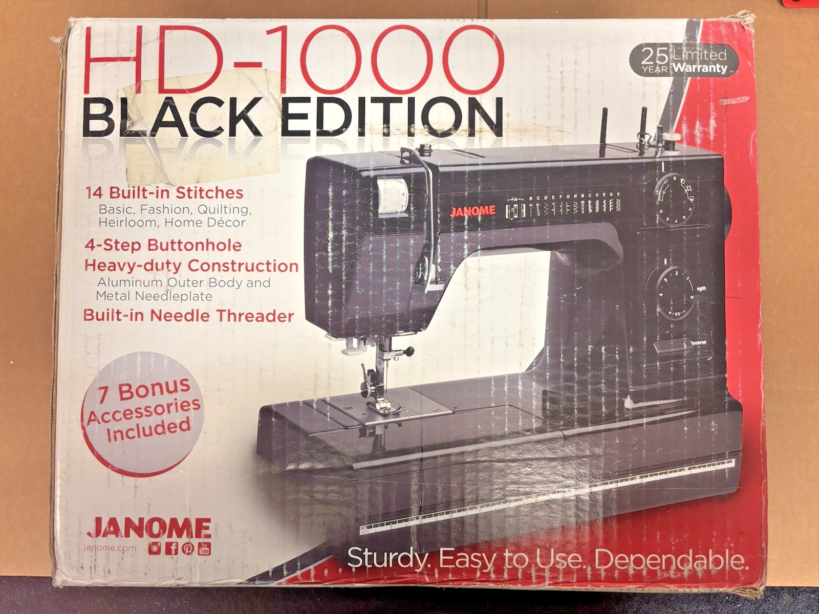Janome HD1000 Black Edition Industrial Grade Sewing Machine