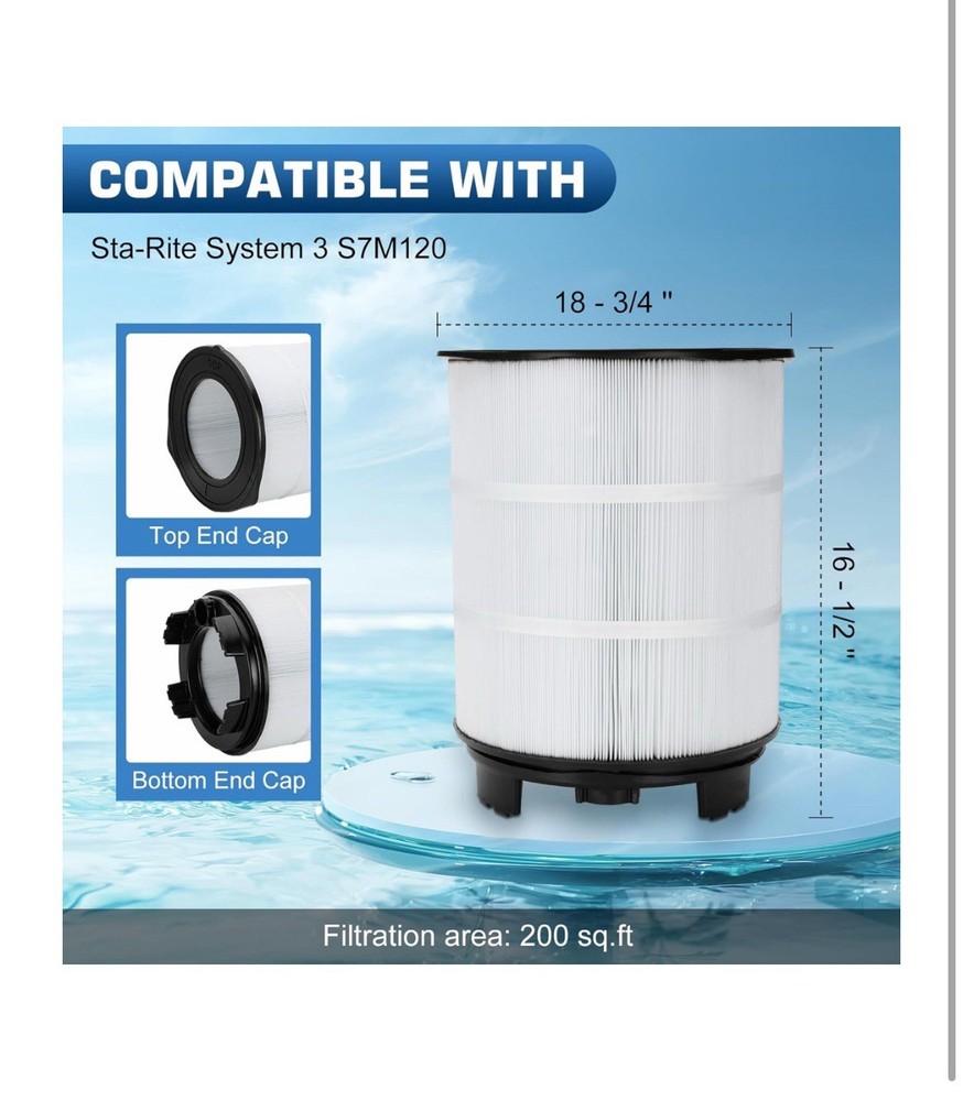 S7M120 Pool Filter Cartridges 170145 Replacement for sta-rite System 3