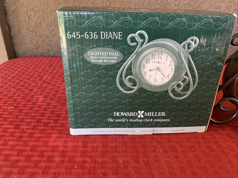 Howard Miller Diane Table Clock, medium-brown - 645636