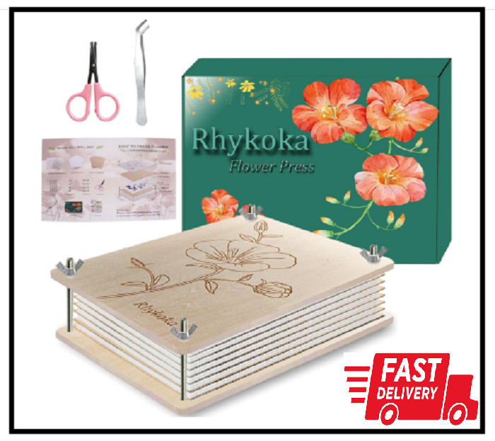 Professional Flower Press, 8 Layers 6.3x8.3 inch (16x21cm) Wooden Flower Pres...