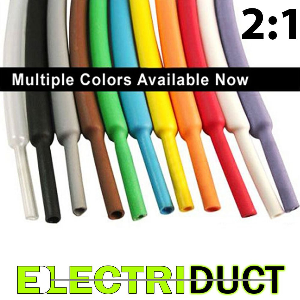 2:1 Heat Shrink Tubing Polyolefin - 100 Feet Spools - 3/64" to 4" - Electriduct