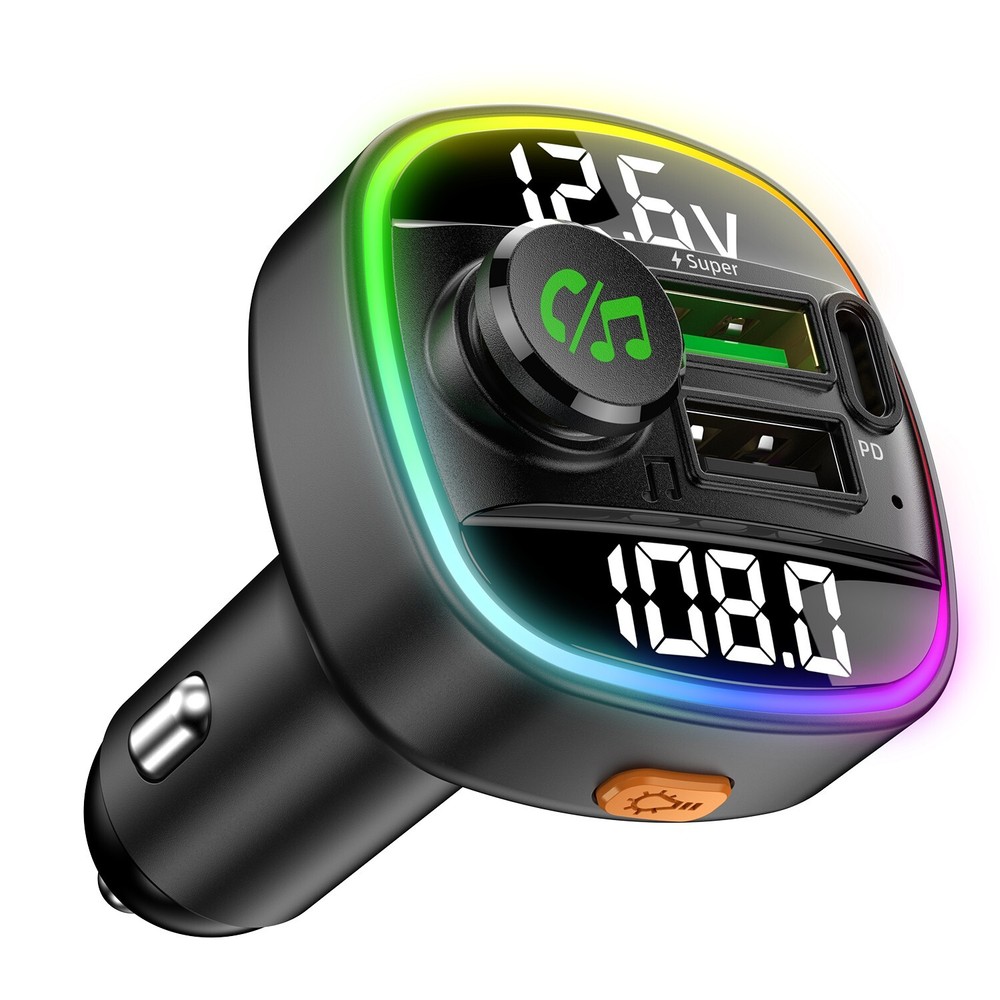 USB PD Charger w/ AUX&Hands-Free Function FastCharge Car Wireless FM Transmitter