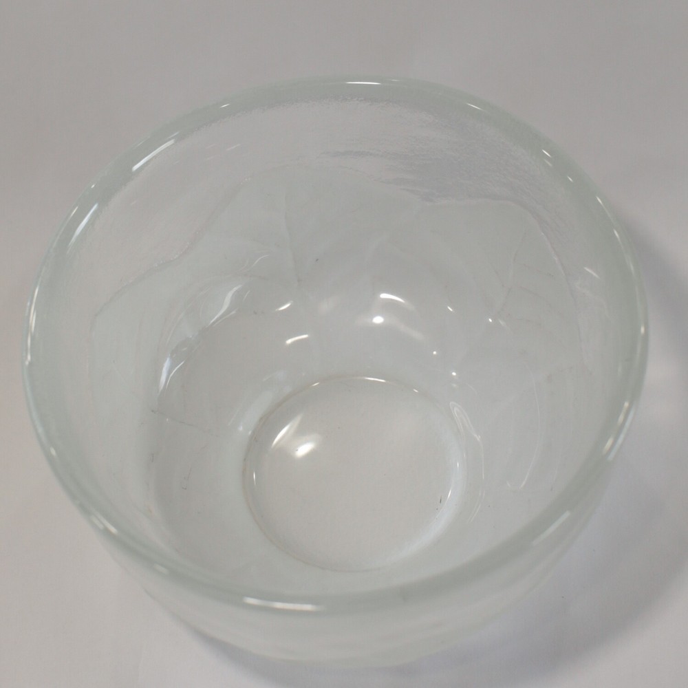 Frosted Bowl Leaves Small Clear