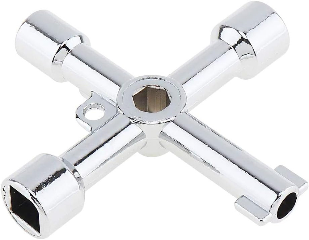 4-Way Multi-Functional Utilities Key Tool for Electric, Water, Gas Meter Boxes &