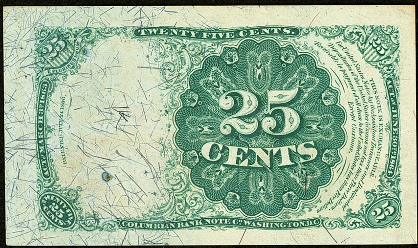 US 25c Fr. 1309 Fifth Issue Walker Twenty Five Cents Fractional Currency Crisp!