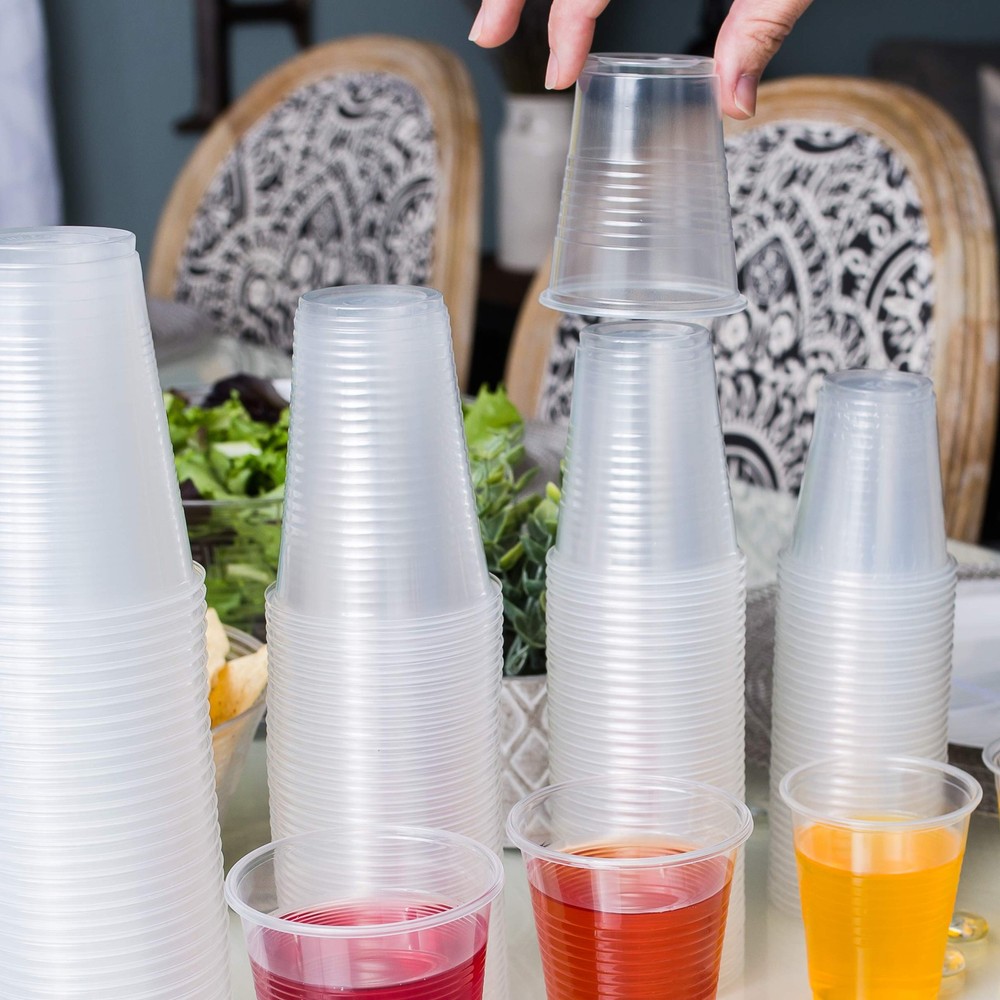 5 Oz Disposable Plastic Medium Weight Clear Drinking Cups 100 Count