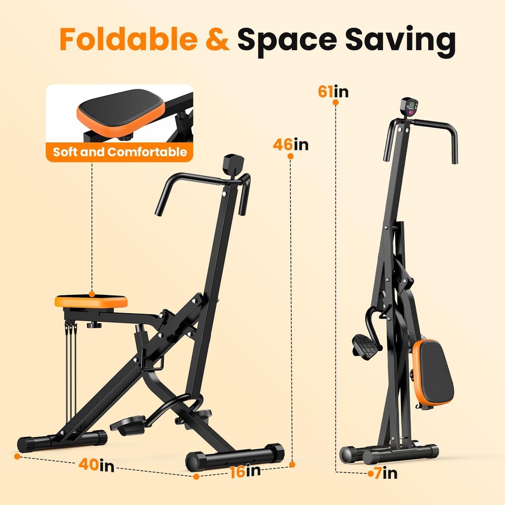 Squat Machine for Home Workout, Foldable Squat Assist & Row Trainer with LCD ...