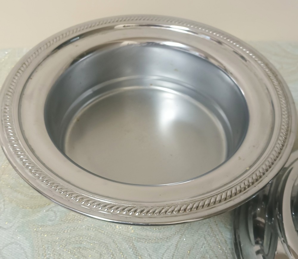 Footed Silver Plate Chafing Dish Hallmarked K S In