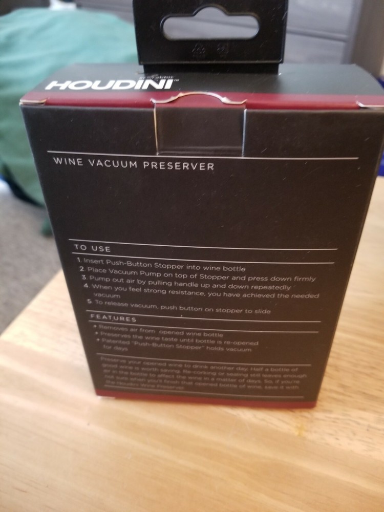 Houdini Wine Vacuum Preserver