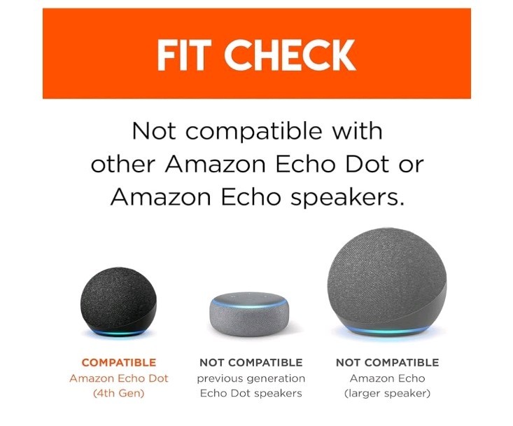 Made For Amazon Outlet Hanger, Black, for Echo Dot (4th generation)
