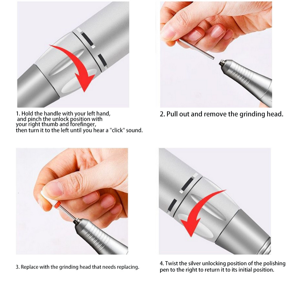 45000RPM Electric Portable Nail Drill Machine Rechargeable Low Noise Sander File