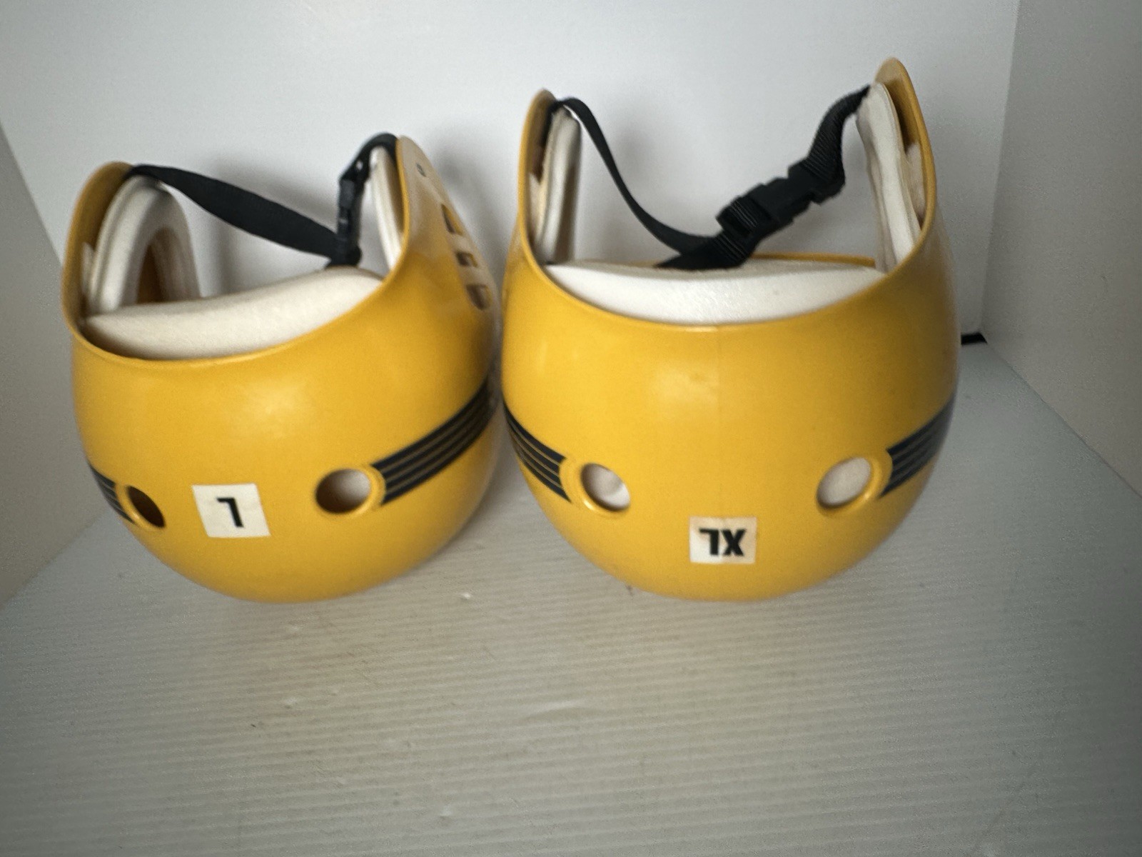 Vintage 1980s Pro-Tec Skateboard Helmet BMX Yellow Made in USA L XL Set Of 2