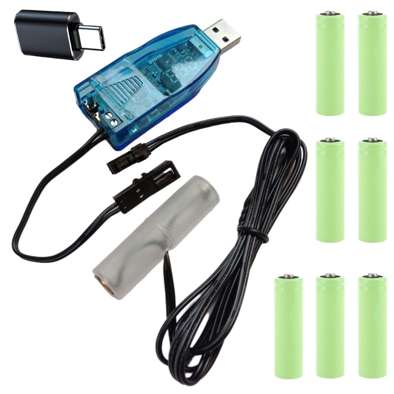 USB Type to 1-24V AA/LR6 for Remote Controls Flashlight LED Lamp