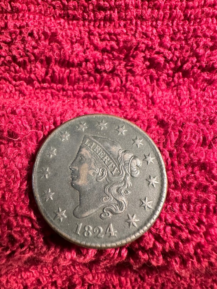 1824 Large Cent . Nice VF-XF Coin.
