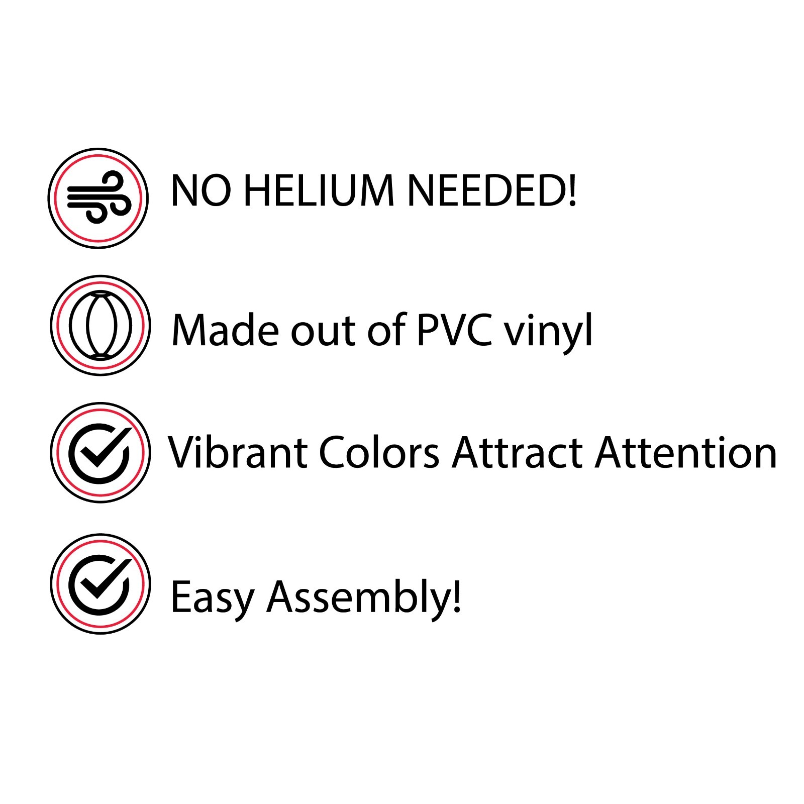 Reusable Balloon Window Kit - No Helium Needed - PVC Vinyl for Car Dealerships