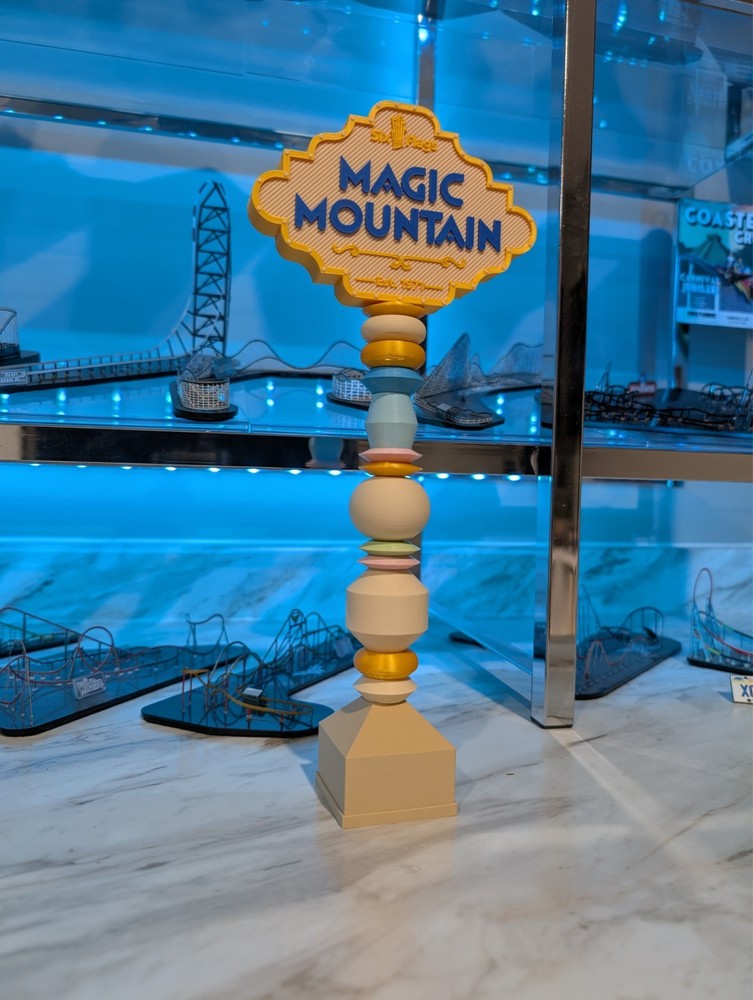 Six Flags Magic Mountain Sign 3D printed