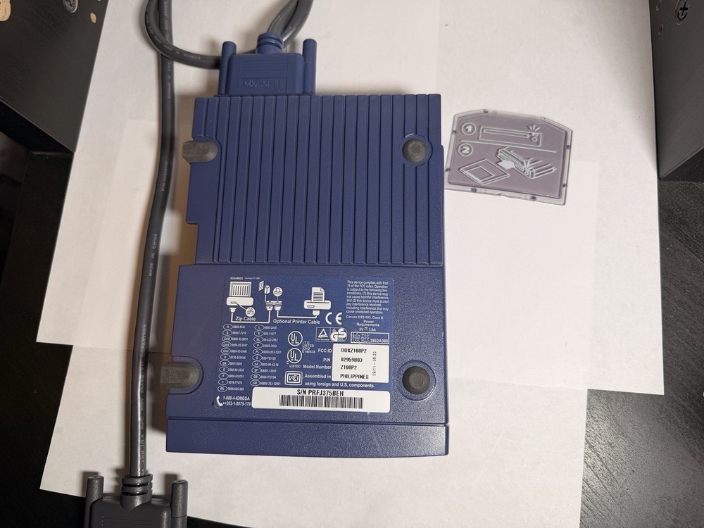 IOMEGA 100 Zip Drive w/ OEM Parallel Port Cable Untested