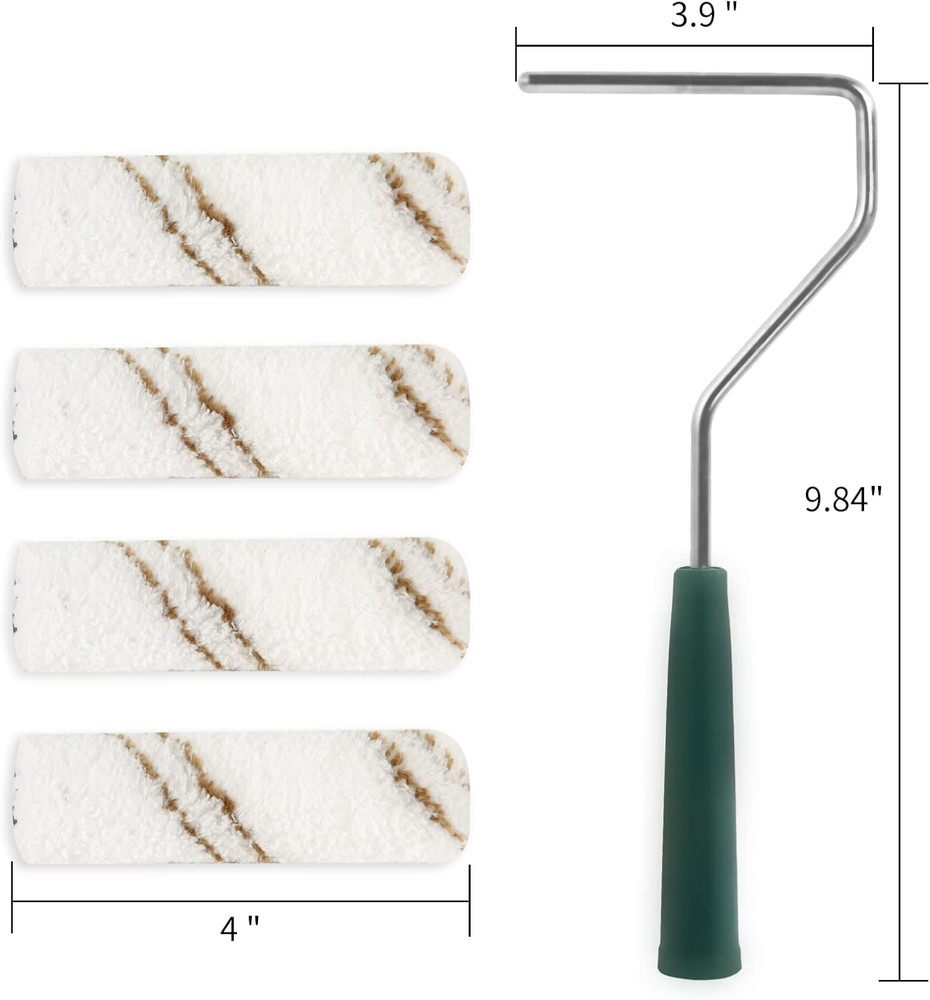 Microfiber Paint Roller Covers, 20 Pack 4 Inch Microfiber Roller Covers with Rol