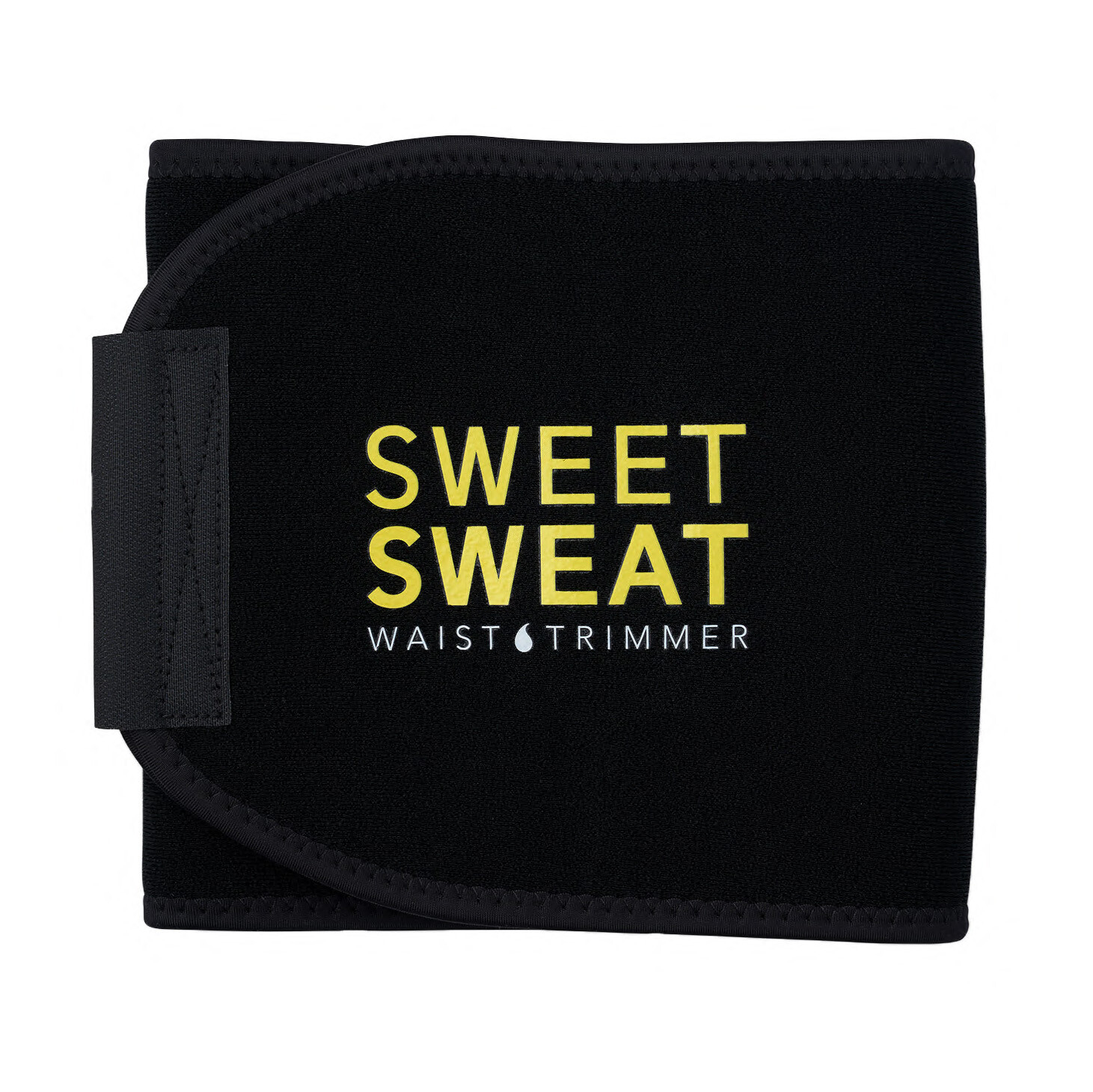 Sweet Sweat Waist Trimmer Band (Women & Men) - Trainer Belt - Black / Yellow XL