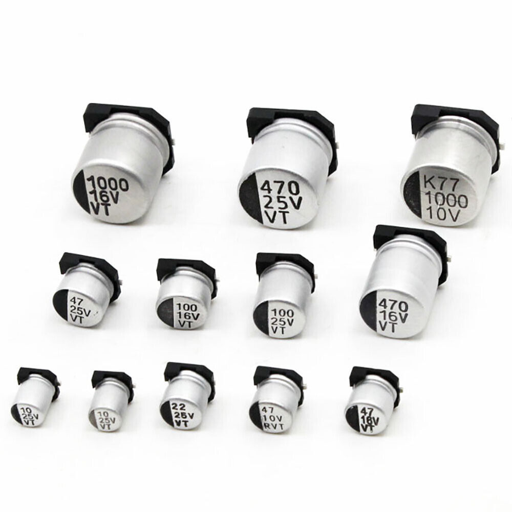 6.3V 10V 16V 25V 35V 50V 100V 400V SMD Aluminum Electrolytic Capacitor 1-1000 UF