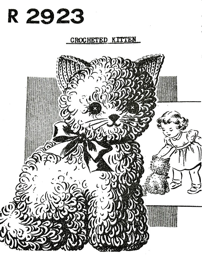 Crocheted Kitten Pattern 2923 (Reprint)