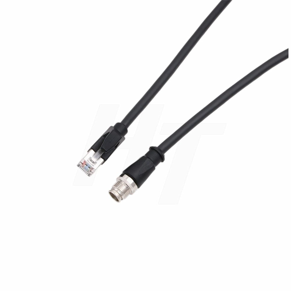 Ethernet M12 8 Pin X-Code to RJ45 Cable for Cognex Data Man Reader Baumer Bas...