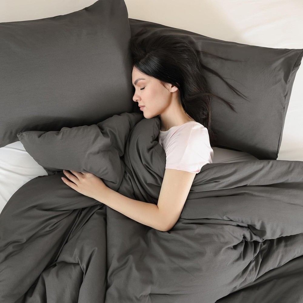 Queen Comforter Set Charcoal Grey, 3pcs