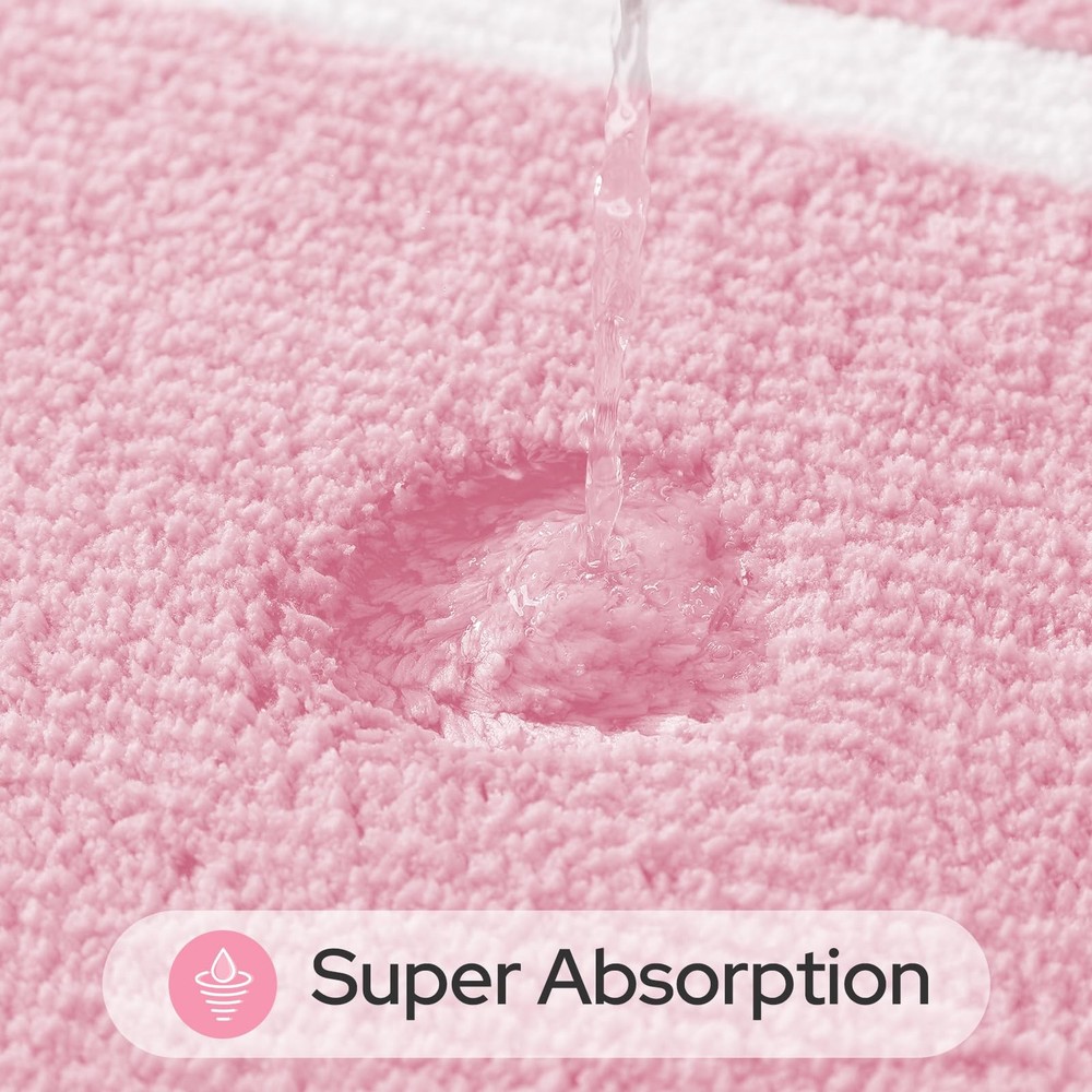 Bathroom Rugs Sets 2 Piece Super Soft and Absorbent Microfiber Tufted Bath Ma...