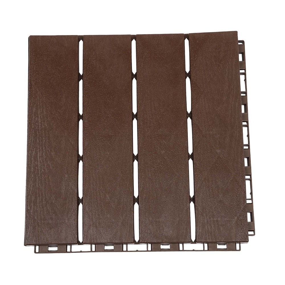 12x12" Plastic Interlocking Composite Decking Floor Deck Tiles Bacony Pavers