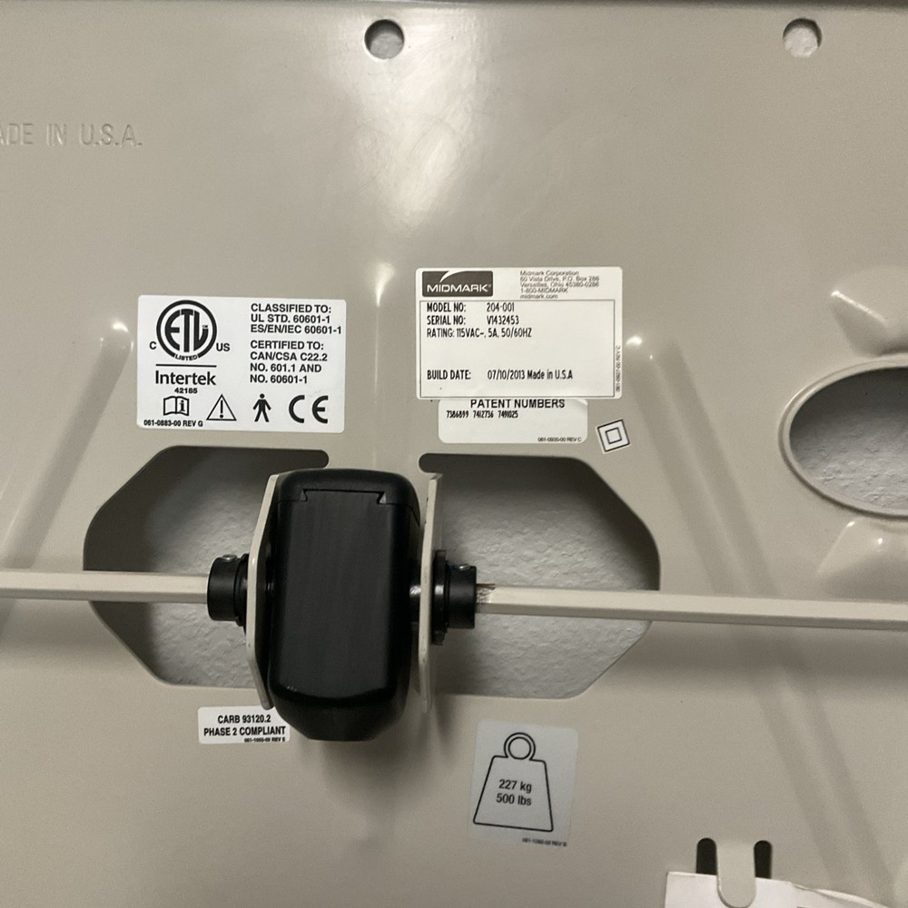 Midmark Ritter 204 Backrest For Table