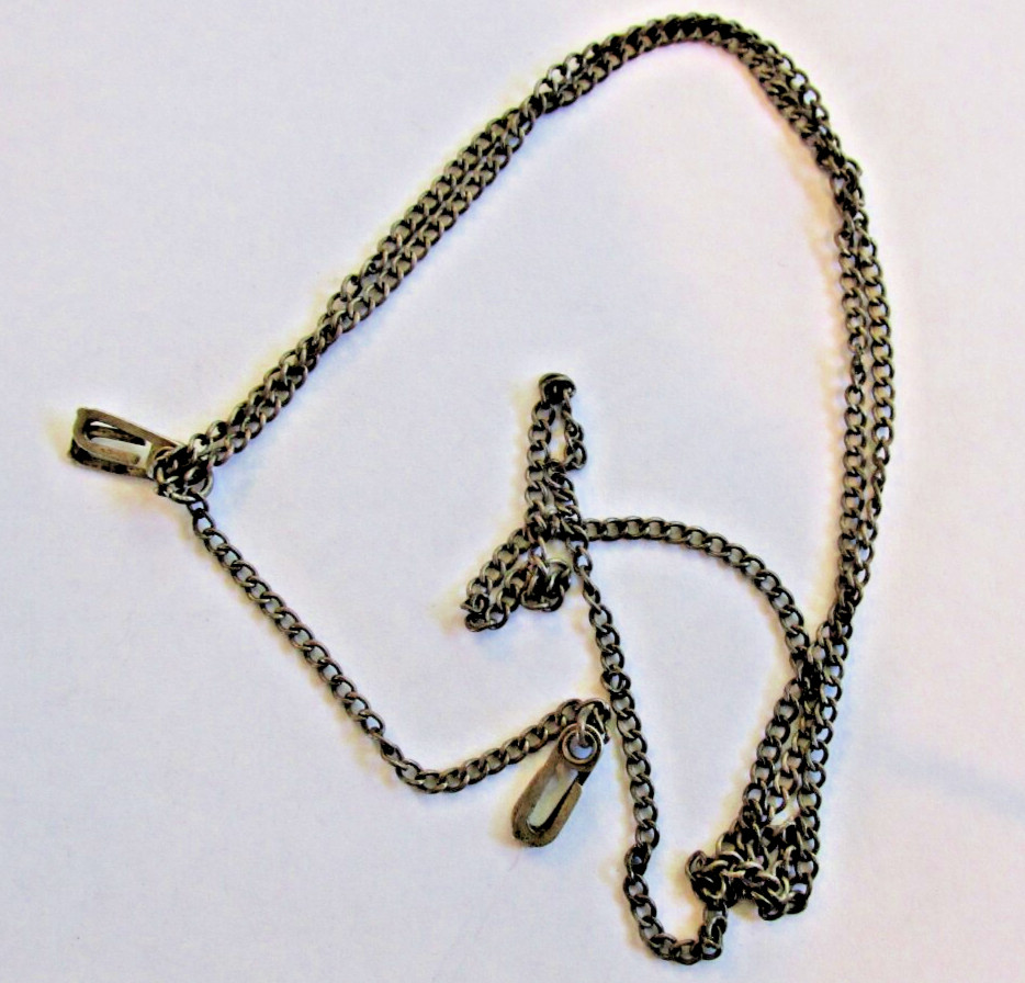 WWII US Military Sterling Army Navy USMC ID Identification Dog Tag Chain J-Hooks