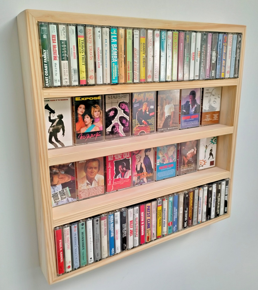 Wooden Cassette Storage Display Rack 120