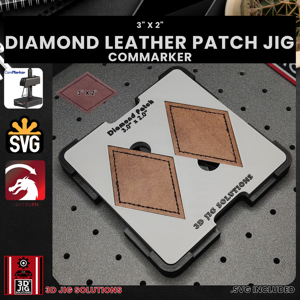 ComMarker Diamond Leather Hat Patch Jig | Laser Engraving Template