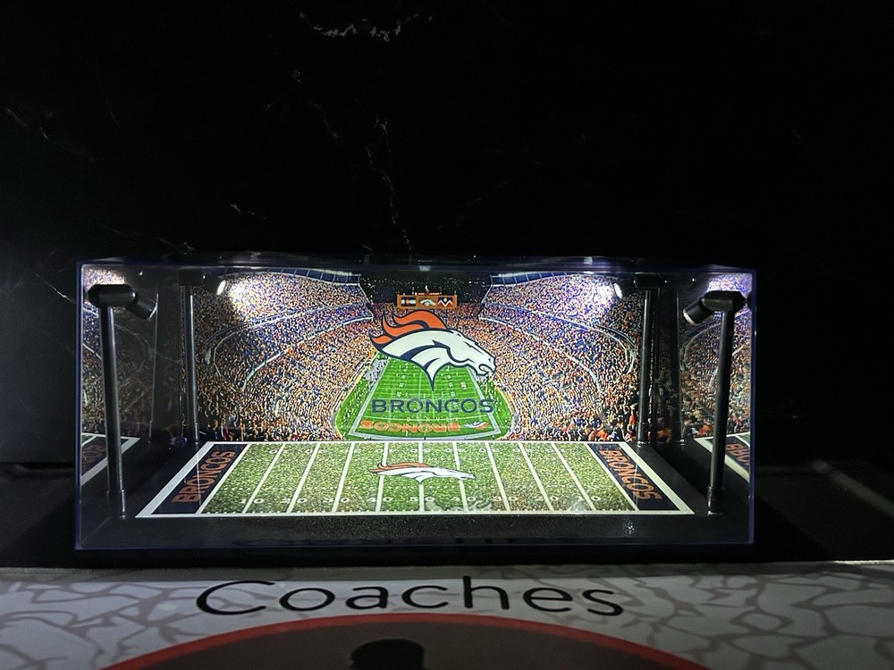 Denver Broncos  Custom 2 Mini Helmet LED display case-