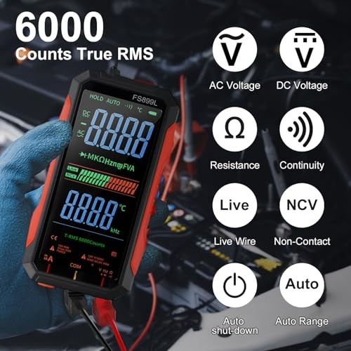 FS899L Digital Multimeter with Color Screen & Storage Case, FS899L & watch case