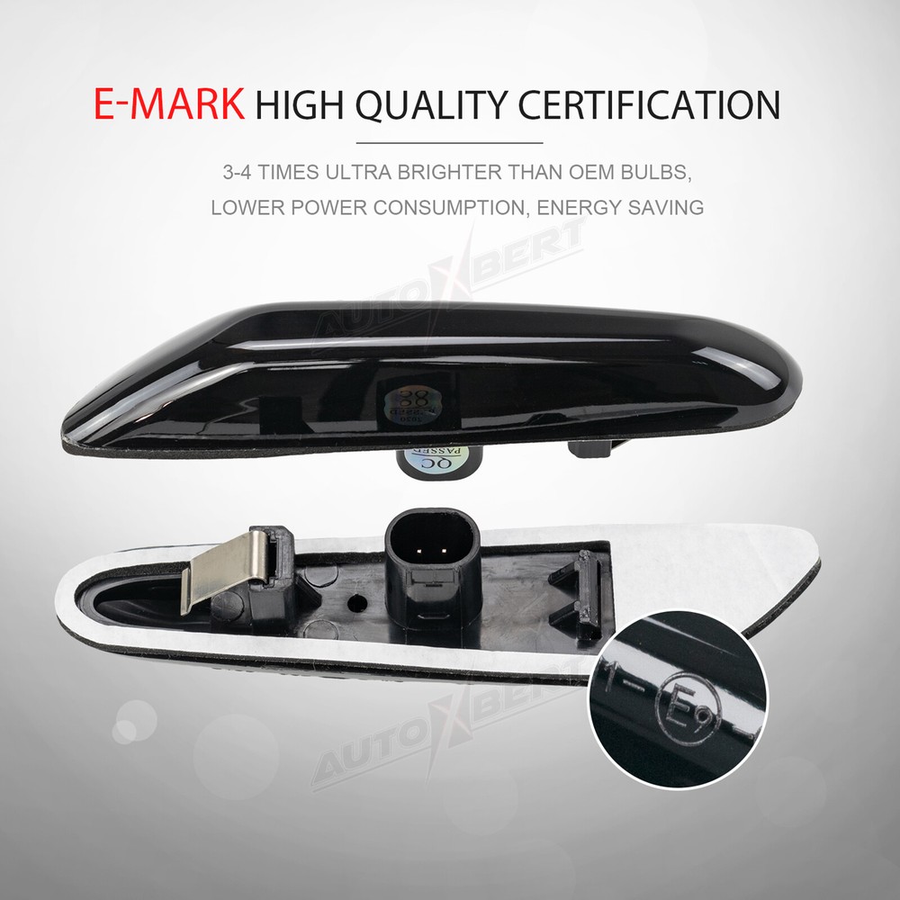 For BMW E60-E82-E83-E92-E90-E46 Led Side Marker Turn Signal Lights Dynamic Smoke