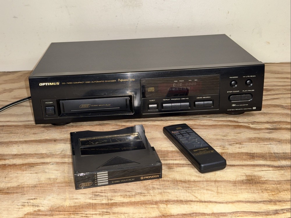 Vintage Optimus Cd-7250 Compact Disc Automatic Changer Professional Series